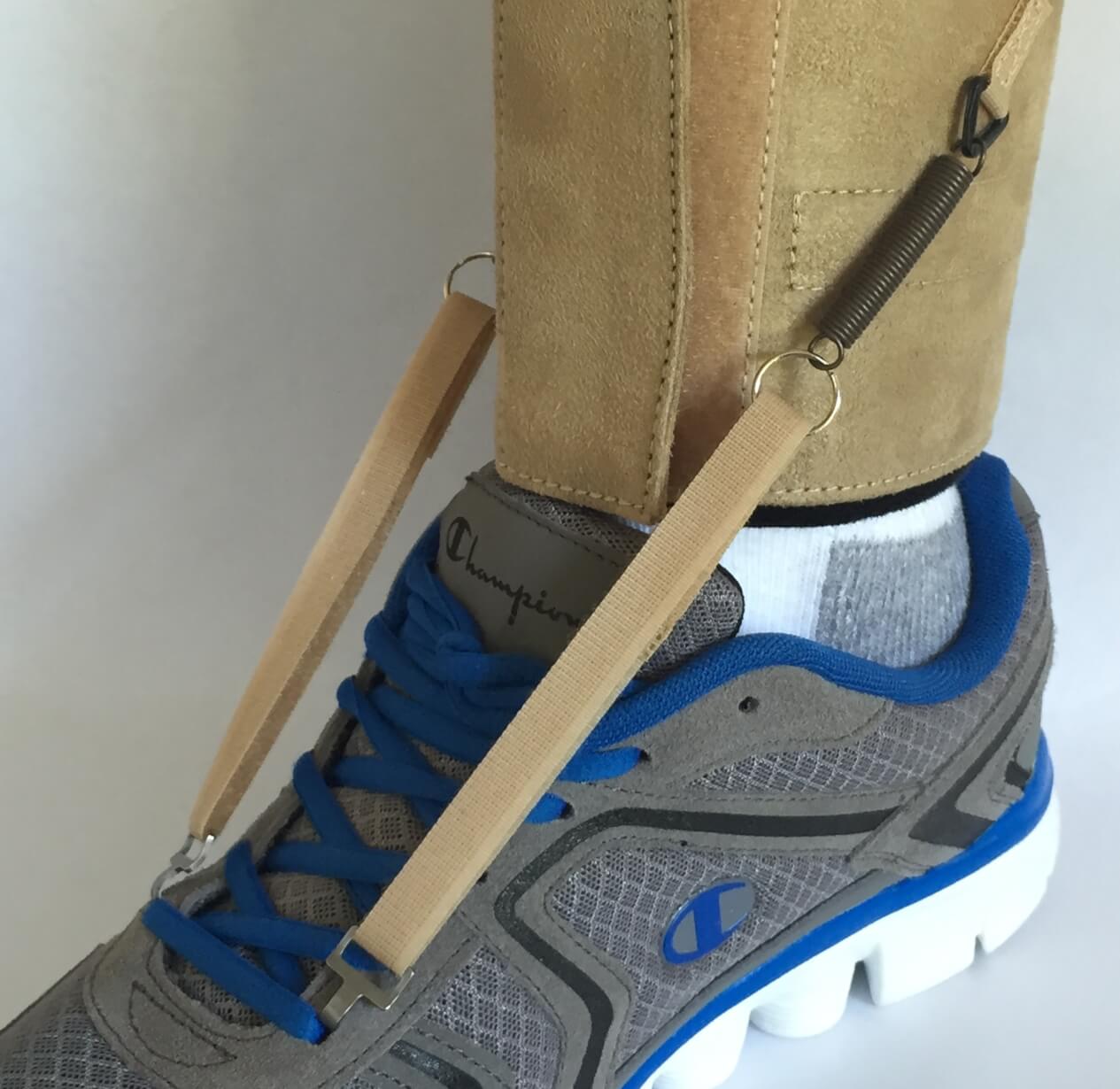 Flexible Foot Lift Brace Tan Side View 2